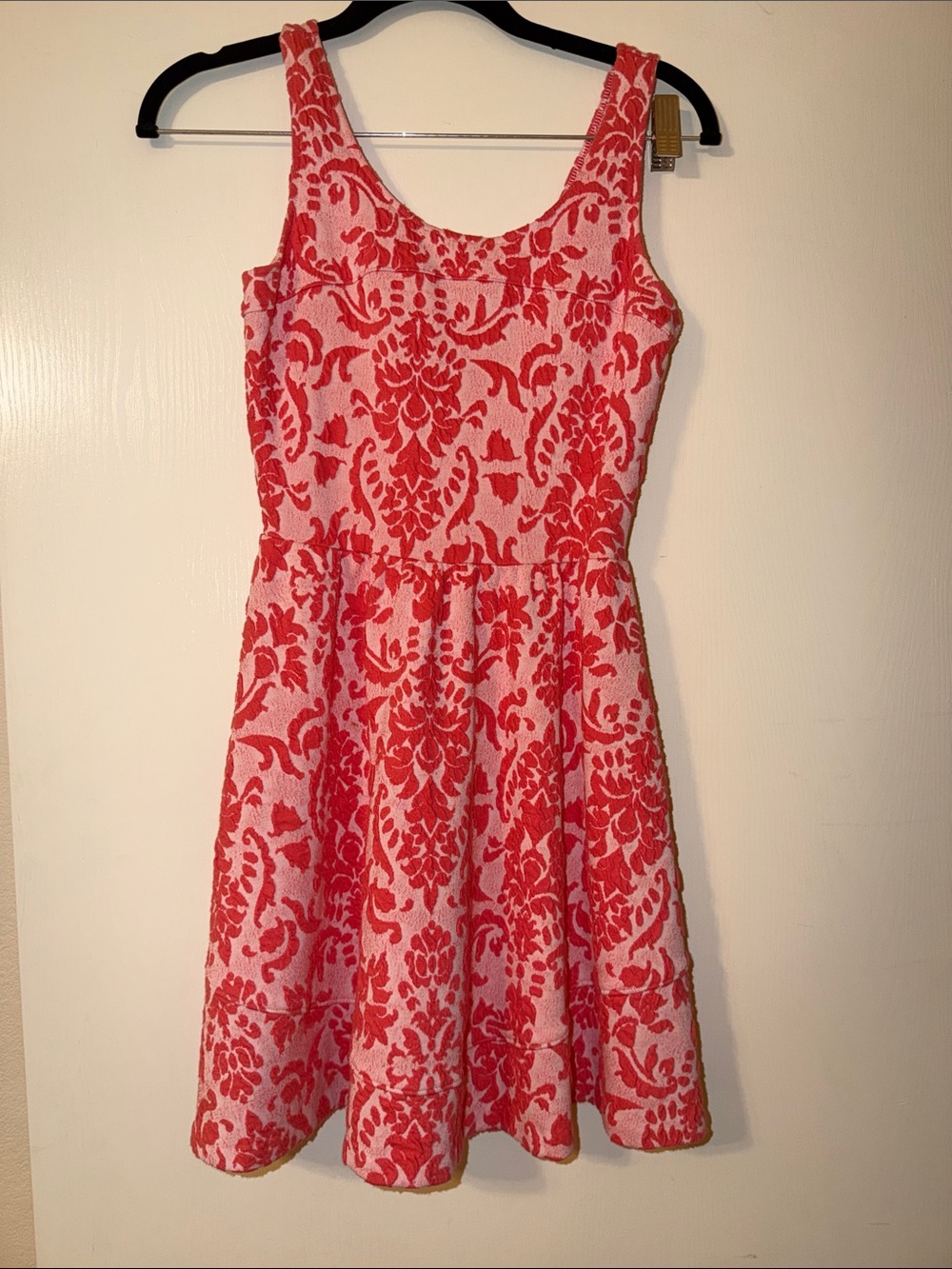 Love…ady pink/orange Floral Pattern Sleeveless Dress